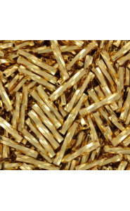 Miyuki twisted bugle beads 2x12mm 24kt gold plated TW2012-191